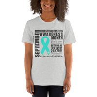 Two Sided Facts/September Interstitial Cystitis Awareness Month Short-Sleeve Unisex T-Shirt