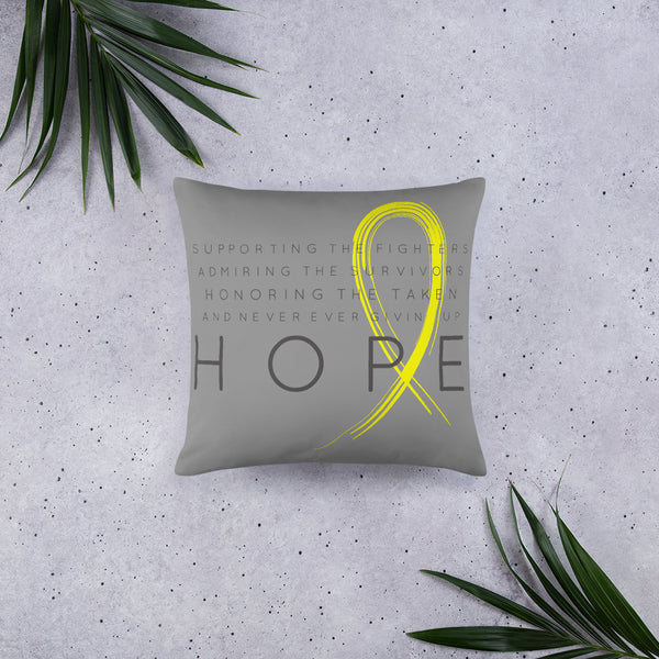 Two Sided Chronic Illness Hope/Yellow Basic Pillow