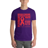 February Marfan Syndrome Awareness Month/SUPPORTER Tie Dye Print Short-Sleeve T-Shirt