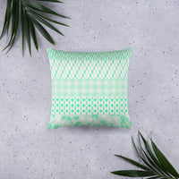Ribbons on Ribbons/Green Basic Pillow