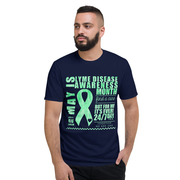 May Lyme Disease Awareness Month/WARRIOR Watercolor Print Short-Sleeve T-Shirt