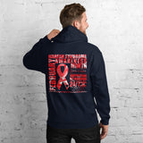 February Marfan Syndrome Awareness Month/SUPPORTER Marble Print Unisex Hoodie
