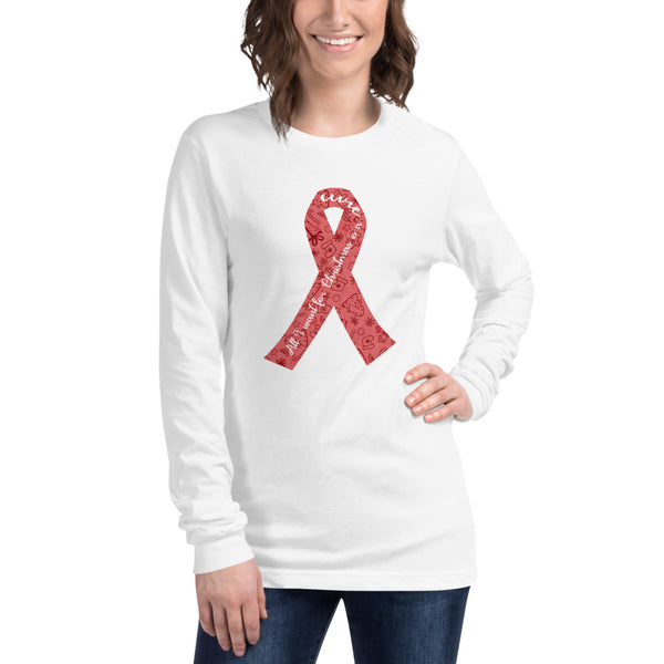 Christmas Cure Ribbon/Red Unisex Long Sleeve Tee