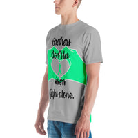 Brothers Don't Let Sisters Fight Alone/Green All Over Print Men's T-shirt