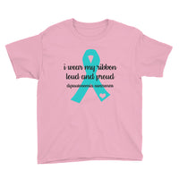 I Wear My Ribbon Loud and Proud/Dysautonomia Youth Short Sleeve T-Shirt