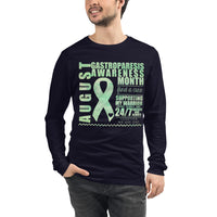 August Gastroparesis Awareness Month/SUPPORTER Watercolor Print Unisex Long Sleeve Tee