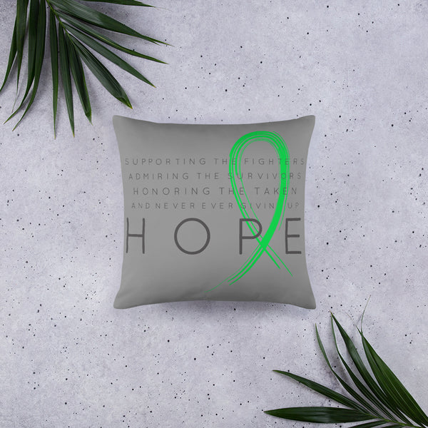 Two Sided Chronic Illness Hope/Green Basic Pillow