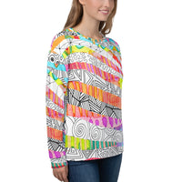 Zebra Zentangle Stripes All Over Print Unisex Sweatshirt