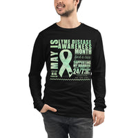 May Lyme Disease Awareness Month/SUPPORTER Watercolor Print Unisex Long Sleeve Tee