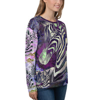 Purple Aztec Zebras All Over Print Unisex Sweatshirt