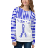 Professional Patient/Blue All Over Print Unisex Sweatshirt