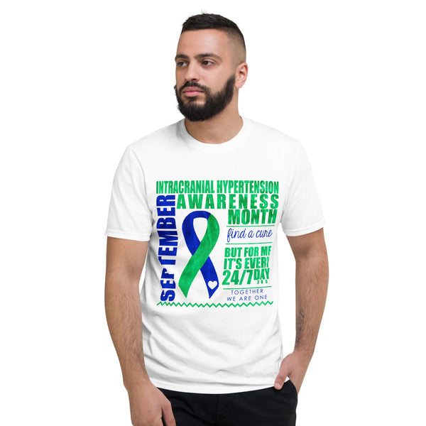 September Intracranial Hypertension Awareness Month/WARRIOR Tie Dye Print Short-Sleeve T-Shirt