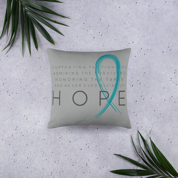 Two Sided Chronic Illness Hope/Turquoise Basic Pillow
