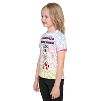 In A World Of Unicorns Be A Zebra/Red Ribbon All Over Print Kids T-Shirt