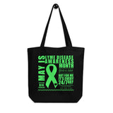 May Lyme Disease Awareness Month/WARRIOR Eco Tote Bag