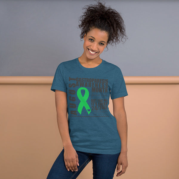 Two Sided Facts/August Gastroparesis Awareness Month Short-Sleeve Unisex T-Shirt