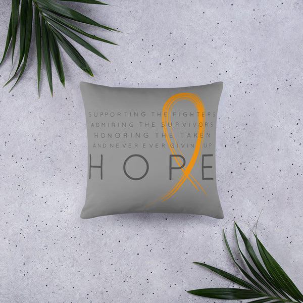 Two Sided Chronic Illness Hope/Orange Basic Pillow