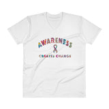 Awareness Creates Change Mosaic V-Neck T-Shirt