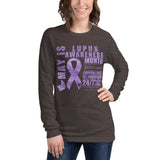 May Lupus Awareness Month/SUPPORTER Watercolor Print Unisex Long Sleeve Tee