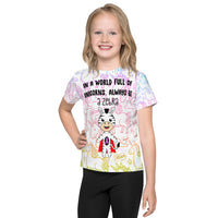 In A World Of Unicorns Be A Zebra/Pink Ribbon All Over Print Kids T-Shirt