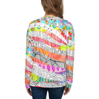 Zebra Zentangle Stripes All Over Print Unisex Sweatshirt