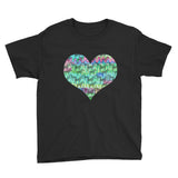 Painted Zebra Heart Youth Short Sleeve T-Shirt
