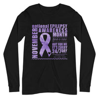 November Epilepsy Awareness Month Watercolor Print Unisex Long Sleeve Tee