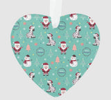 Santa's Favorite Zebra Two Sided Heart Ornament